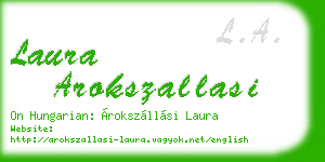 laura arokszallasi business card