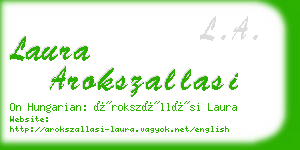 laura arokszallasi business card